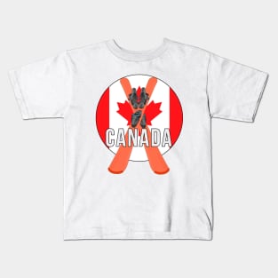 Cool Ski Flag of Canada Kids T-Shirt